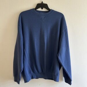Faconnable Blue Crewneck Preppy Sweater - 100% Cotton,  Men's L